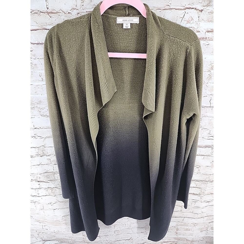 Adam Levine Duster Jacket Sweater Size Medium Ombre Green Black
